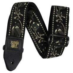 Classic Jacquard Guitar/Bass Strap - Black Pleasant Pheasant>Ernie Ball Sale