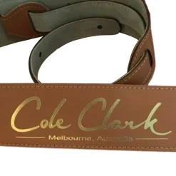 - Leather Guitar Strap - Tan w/ Gold | Guitar Straps | STRAP-L-TAN-G>Cole Clark Outlet