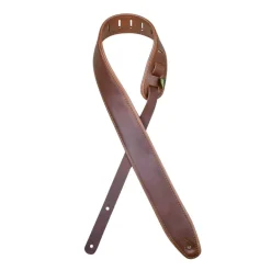 - 2.5″ Padded Upholstery Leather Guitar Strap - Brown & Tan>Colonial Leather Fashion