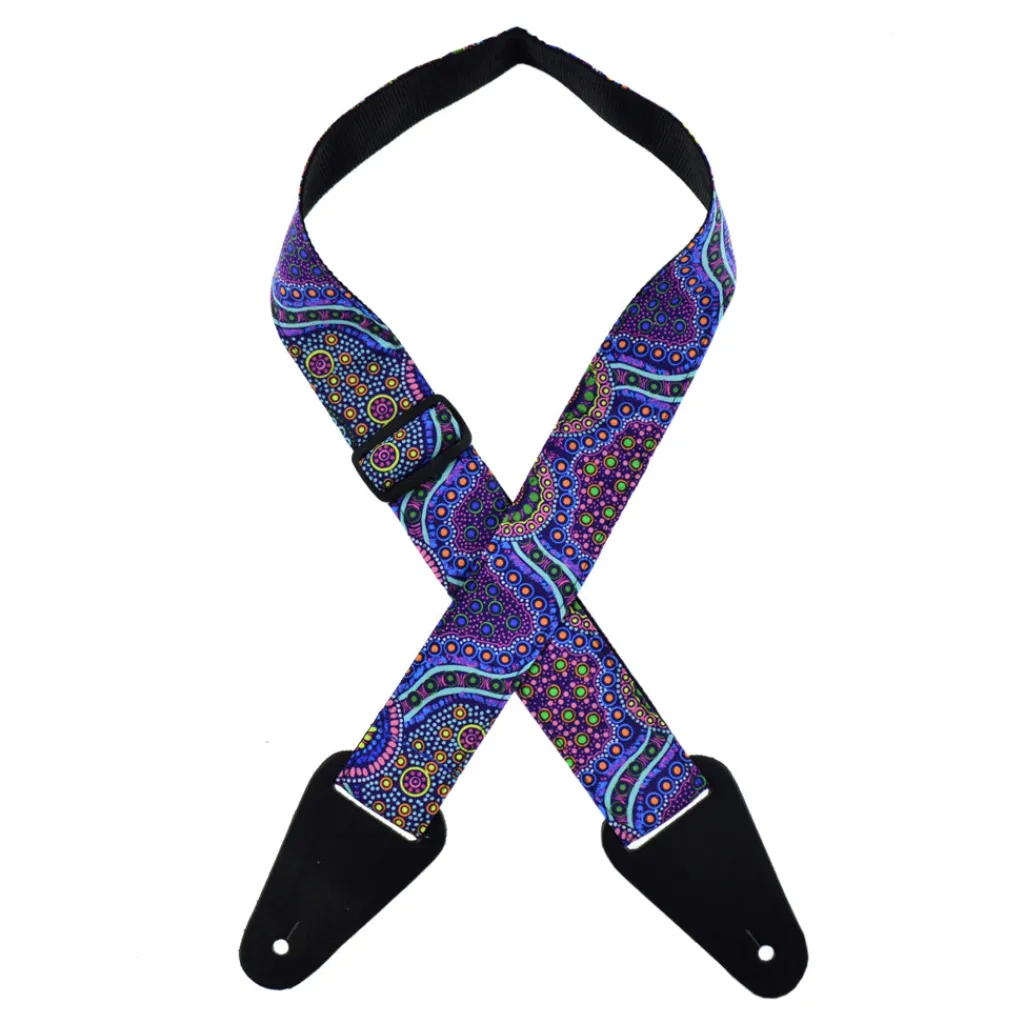Aboriginal Art Rag Strap - The Flowering Gum Purple>Colonial Leather Fashion