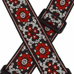 - Jacquard Rag Strap - Red Flower>Colonial Leather Outlet