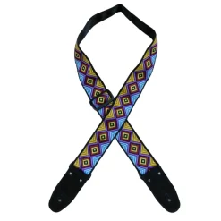 - Multi Coloured Diamonds Jacquard 50mm Webbing Guitar Strap>Colonial Leather Discount