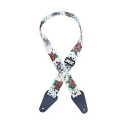 White Skulls Printed Webbing Guitar Strap>Colonial Leather Outlet