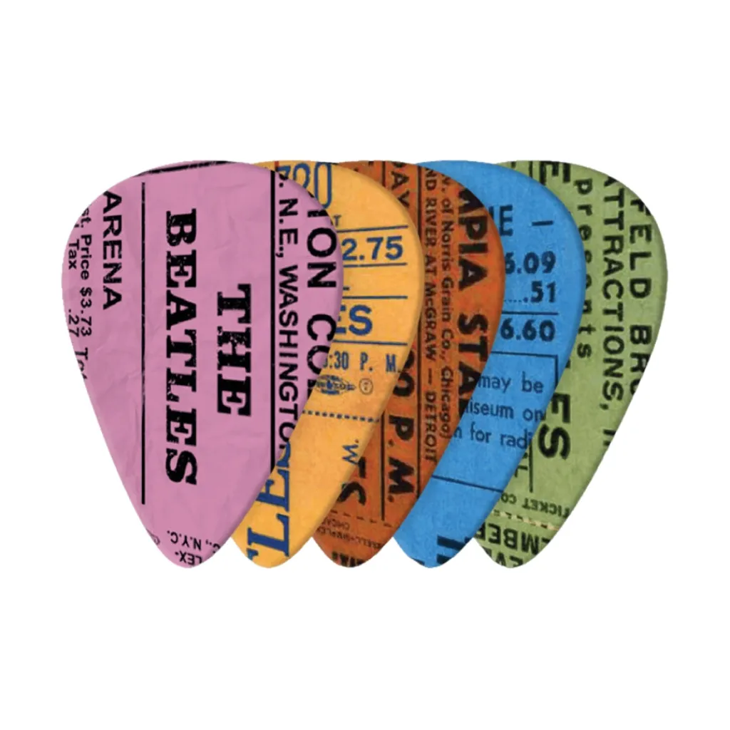 D'Addario Guitar Picks*D'Addario Beatles 1964 Tour Ticket Stubs Guitar Picks, Medium Gauge (.70mm) 10-Pack