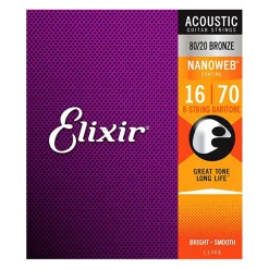 11308 - Nanoweb 16-70 8 String Baritone Guitar Strings>Elixir Clearance