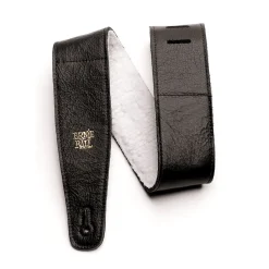 2.5 inch Adjustable Italian Leather Strap with Fur Padding, Black>Ernie Ball Online