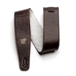 2.5 inch Adjustable Italian Leather Strap with Fur Padding, Chestnut>Ernie Ball Best