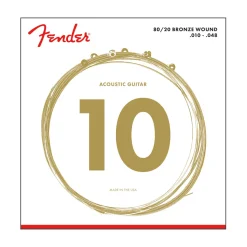 - 80/20 Bronze Acoustic Strings, Ball End, 70XL .010-.048 Gauges, (6)>Fender New