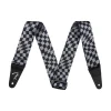 Wavy Checkerboard Guitar Strap - Gray and Black, 2">Fender Outlet