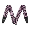 Wavy Checkerboard Guitar Strap - Pink and Black, 2">Fender Hot