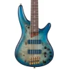 Ibanez 5 String*SR6605 5-String Bass Mappa Burl Top with Rosewood Fretboard and Case - Ghost Fleet Blue Burst