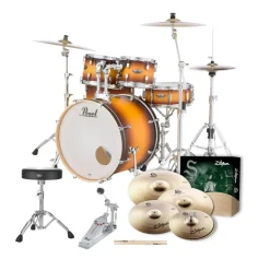 22" Decade Maple 5-Piece Drum Kit Package with Zildjian Cymbals (S Series) & Hardware - Classic Satin Amburst>Pearl Online