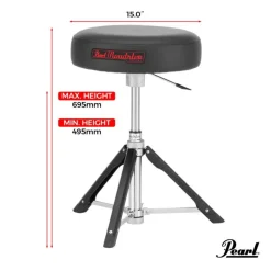 15" Gas Lift Throne with Round Multi-Core Foam Cushion & Aluminium Struts>Pearl Fashion