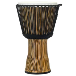 14" Synthetic Shell Djembe Rope Tuned - Zebra Grass>Pearl Fashion