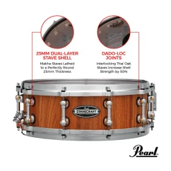14"x5" StaveCraft Makha with Thai Oak DadoLoc Snare Drum>Pearl Discount