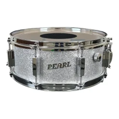 14"x5.5" 75th Anniversary President Series Deluxe Lauan Snare Drum- Silver Sparkle>Pearl Hot