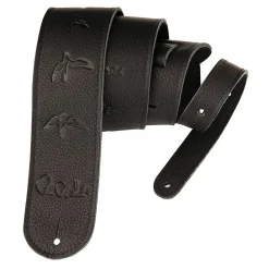 - Guitar Strap, Birds, Leather - Black>PRS Hot