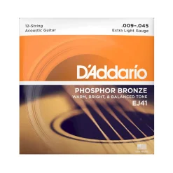 12-String Phosphor Bronze Acoustic Guitar Strings, Extra Light, 9-45>D'Addario Online