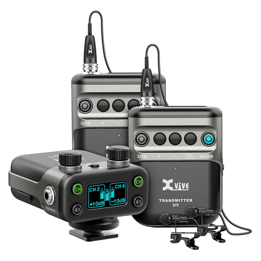 XVIVE Wireless Systems*- U5T2 Camera-Mount W/Less Lav Mic Sys-2 Trans